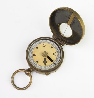 Short and Mason, a brass prismatic compass 