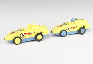 Two Transogram battery operated racing cars