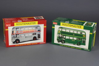 Two limited edition Sunstar models of routemaster double decker buses 
