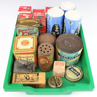 A tin of John Oakley and Sons knife polish, 3 shop display models of McVitie and Price Rich Tea biscuits, a tin of Domo whole milk powder, a shop display model of Choice's Blend Tea and other packaging