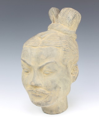 A Chinese style portrait bust of a gentleman 38cm 