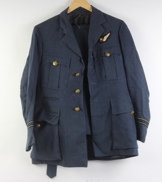 An RAF Flight Lieutenant navigator tunic and trousers by Meanson (some moth) together with a WRAF Squadron Leader's tunic with medical branch collar dog (slight moth) 