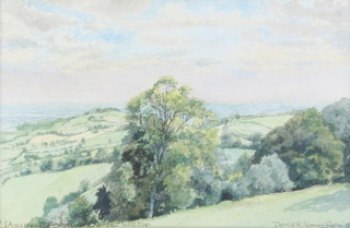 Dennis Hugh Somerfield 1911-1986, watercolour signed and dated '75, "Prospect From a Dorset Hilltop" 23cm x 36cm 