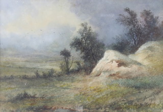 James Rolfe, 1904, watercolour signed and dated, rural scene 10cm x 16cm 