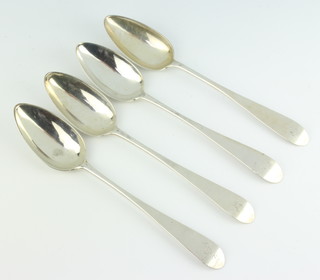 Four George Ill Scottish silver table spoons, Edinburgh 1792, maker GC 251 grams