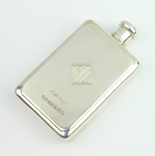 A 925 standard Ralph Lauren silver hip flask 10cm, 100 grams