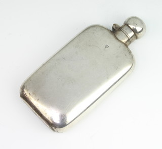 A Victorian silver hip flask of plain form, Sheffield 1899, 10.5cm, 62 grams