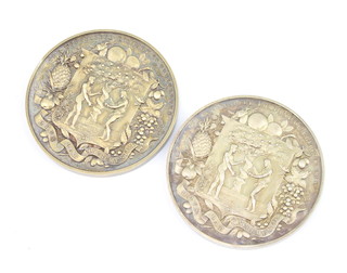 Two silver presentation medallions 123 grams