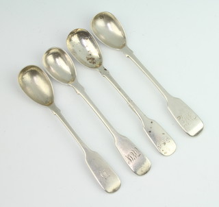 A William IV silver mustard spoon London 1836 and 3 others, 64 grams