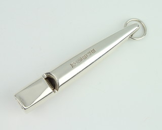 A silver tapered whistle, 41 grams