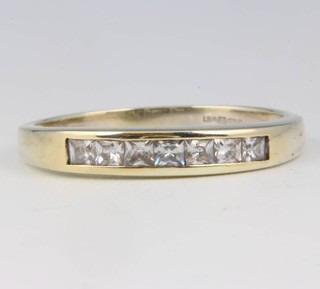 A 9ct white gold half eternity paste set ring 