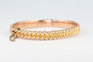 A 9ct yellow gold rope twist bangle 12.5 grams 