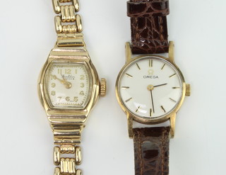 A lady's 9ct yellow gold Bentima wristwatch together with a lady's 9ct yellow gold Omega wristwatch 
