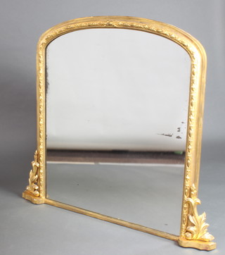 A Victorian arch shaped over mantel mirror contained in a decorative gilt frame 119cm x 130cm 
