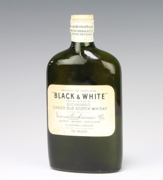 A half size bottle of 70% Black and Whyte Choice Old Scotch Whisky 