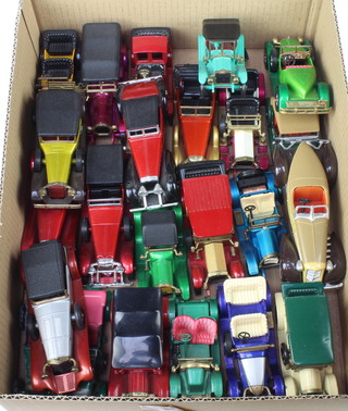 23 Matchbox Models of Yesteryear no.4, 5, Y1, Y2 (x2 including 1914 Prince Henry Vauxhall and a 1911 Renault), Y3 (x2 - 1 Mercedes Benz limousine and 1934 Riley), Y4, Y6, Y7, Y8 x 2 ( 1914 Stutz and 1945 MG TC), Y10, Y11 x 2 (1938 Lagonda and a Packard Landaulet), Y12, Y13, Y14 x 2 (1911 Maxwell Roadster and 1931 Stutz Bearcat) Y15, Y16, Y17, Y19 