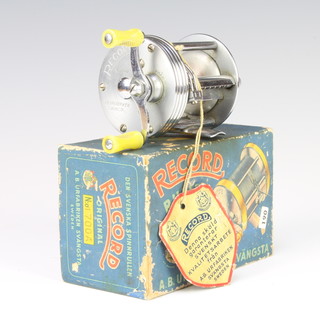 An Abu Record 1700 multiplier bait casting fishing reel, boxed and with label 