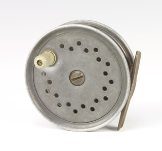 A 1940's Farlow Grenaby 3 1/2" Grenaby narrow drum trout fishing reel 

