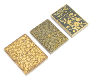 Three 19th Century lacquered card cases 