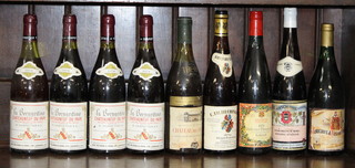 Four bottles of 1978 La Bernardine Chateauneuf-du-Pape, a bottle of 1966 Chateau des Jacques and 4 other bottles of wine 