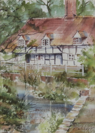 G M Lambert, watercolour signed, "Kettlebrook Cottages, Steep, Near Petersfield" 25cm x 18cm 