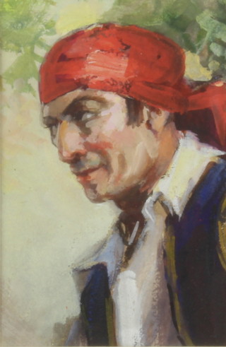 M Theyre (1897-1977), watercolour, study of a Spanish gentleman 19cm x 12.5cm 