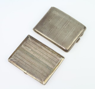 An engine turned silver cigarette case Birmingham 1929 and 1 other, 236 grams gross 