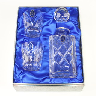 A Royal Doulton Crystal spirit decanter and stopper with 2 tumblers boxed