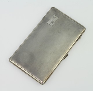 A silver engine turned cigarette case Birmingham 1943 189 grams