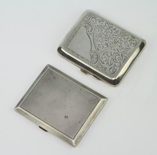 A silver engine turned cigarette case Birmingham 1923, 1 other, gross 169 grams