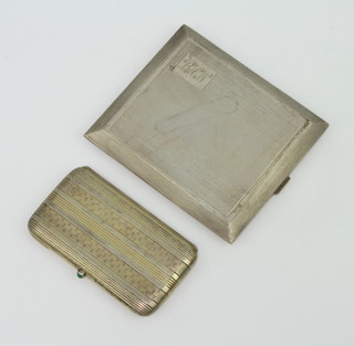 A silver engine turned cigarette case Birmingham 1947, 1 other, gross weight 188 grams