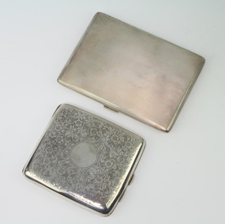 A silver engine turned cigarette case Birmingham 1960, 1 other, gross 270 grams 
