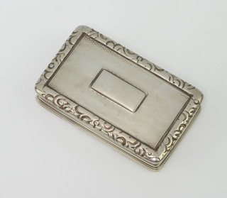 A George IV rounded rectangular silver snuff box with engine turned decoration Birmingham 1823, 84 grams, maker Thomas Shaw 