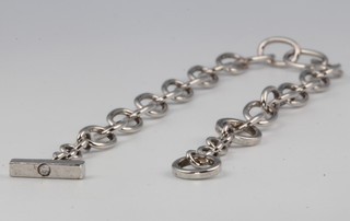 A Continental silver diamond set bracelet 
