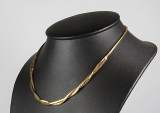A 9ct yellow gold flat link necklace 15 grams