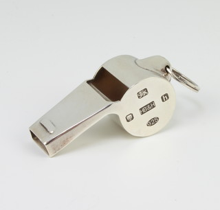 A modern silver whistle, 34 grams