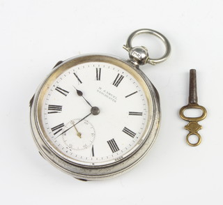 An Edwardian silver keywind pocket watch, the dial inscribed H Samuel Manchester with seconds at 6 o'clock, Chester 1905 
