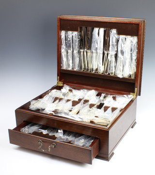 A silver plated canteen of cutlery for 12 in a fitted canteen 