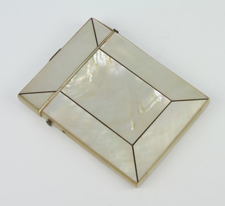 A Victorian mother of pearl card case 