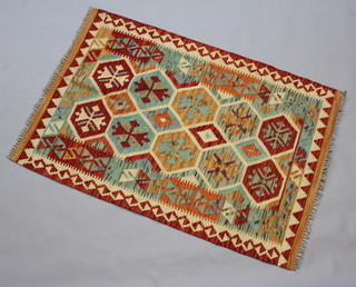A multi coloured Chobi Kilim rug 122cm x 86cm 