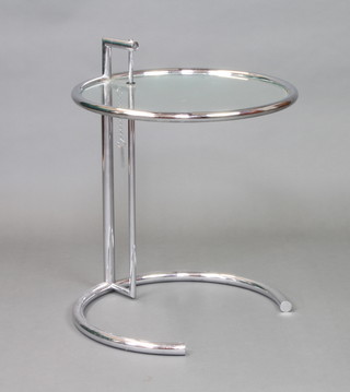 Eileen Gray, a stylish circular chrome occasional table 65cm h x 50cm diam. 
