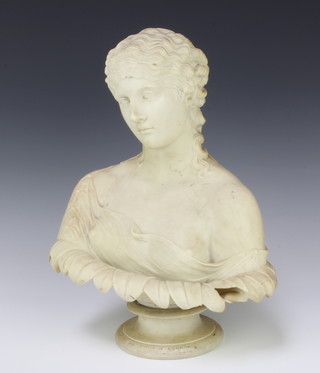 A Victorian Copeland parian bust of a classical lady - Art Union of London 35cm 