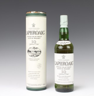 A 70cl bottle of Laphroaig 10 years old single malt whisky 