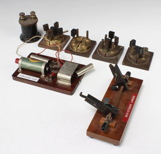 An induction coil and a resistance lorenz together with 4 brass and metal inter connectors 
