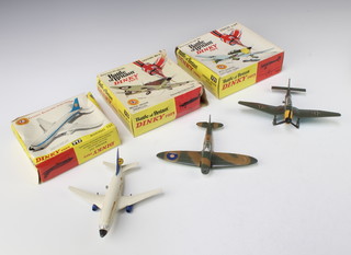 3 Dinky model aircraft to include :- 719 Spitfire MkII "Battle of Britain", 721 Junkers Ju 87B "Battle Of Britain" and a 717 Boeing 737. All boxed