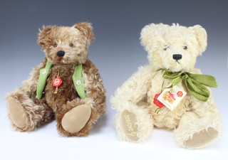 A Herman musical bear 39cm together with a brown Herman bear 