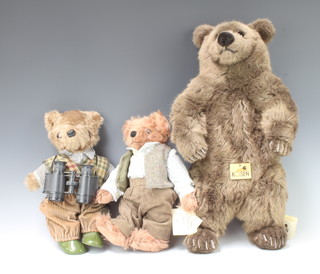 A Kosen figure of a brown bear 54cm, a Laura Grant bear and a Joan Hanna limited edition bear 