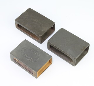 Husher, two Arts and Crafts pewter match boxes together with a Danish Just matchbox 