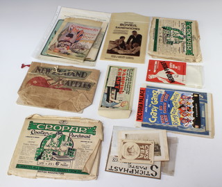 A bag for New Zealand Apples, do. Bedfords Stores, envelope for Transparent Crystal Jam Pot Covers, a Vamping Chart and other items of packaging and ephemera 