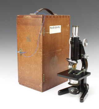 Watsons of London, a Kima single pillar students microscope no.121890 (missing a lens), boxed